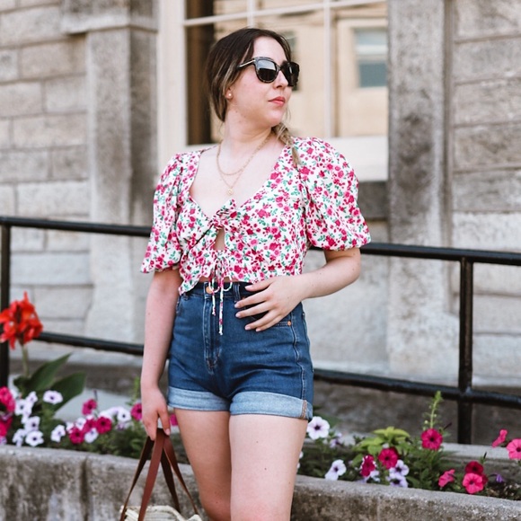 For Love and Lemons blouse pink floral - Picture 11 of 11